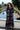 Black caftan with eclipse tapestry print